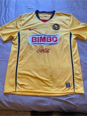 Nike Yellow & Navy Club América Home Jersey with Bimbo Crest